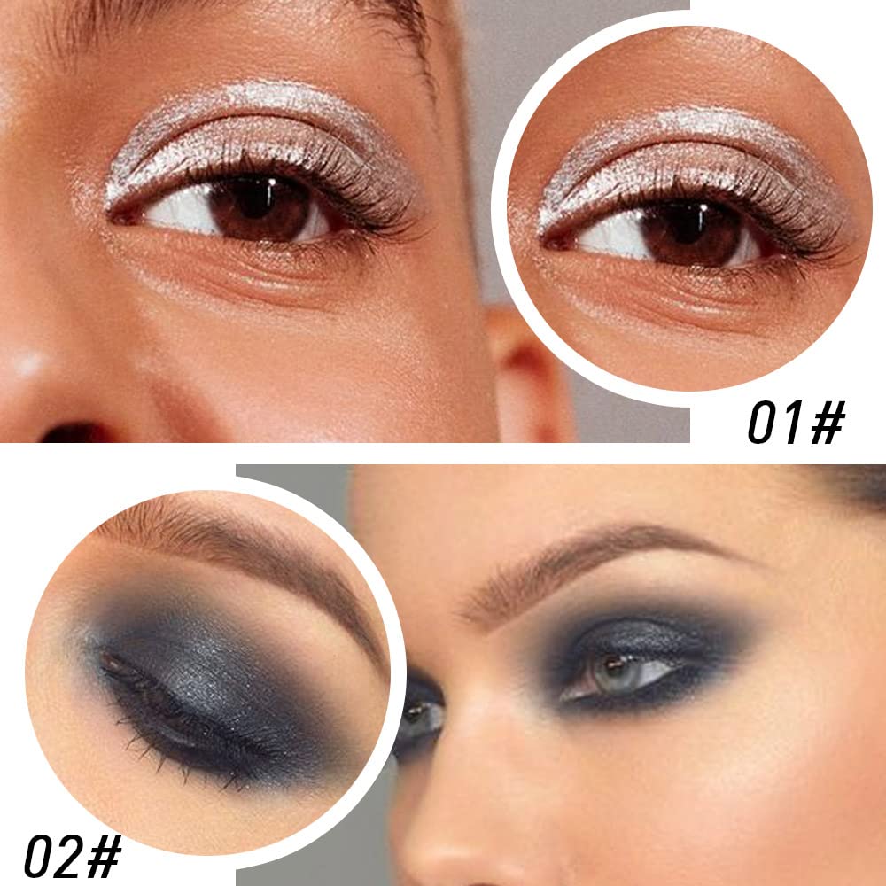 4Pcs Black Brown Silver Gray Gel Eyeliner Pencils Set,Waterproof Eye Liner Pen,Cat Eye Stencil Cat Face Makeup Kit,Eye Black Eyeshadow Palette Stick,Gothic Halloween Makeup,delineador de ojos