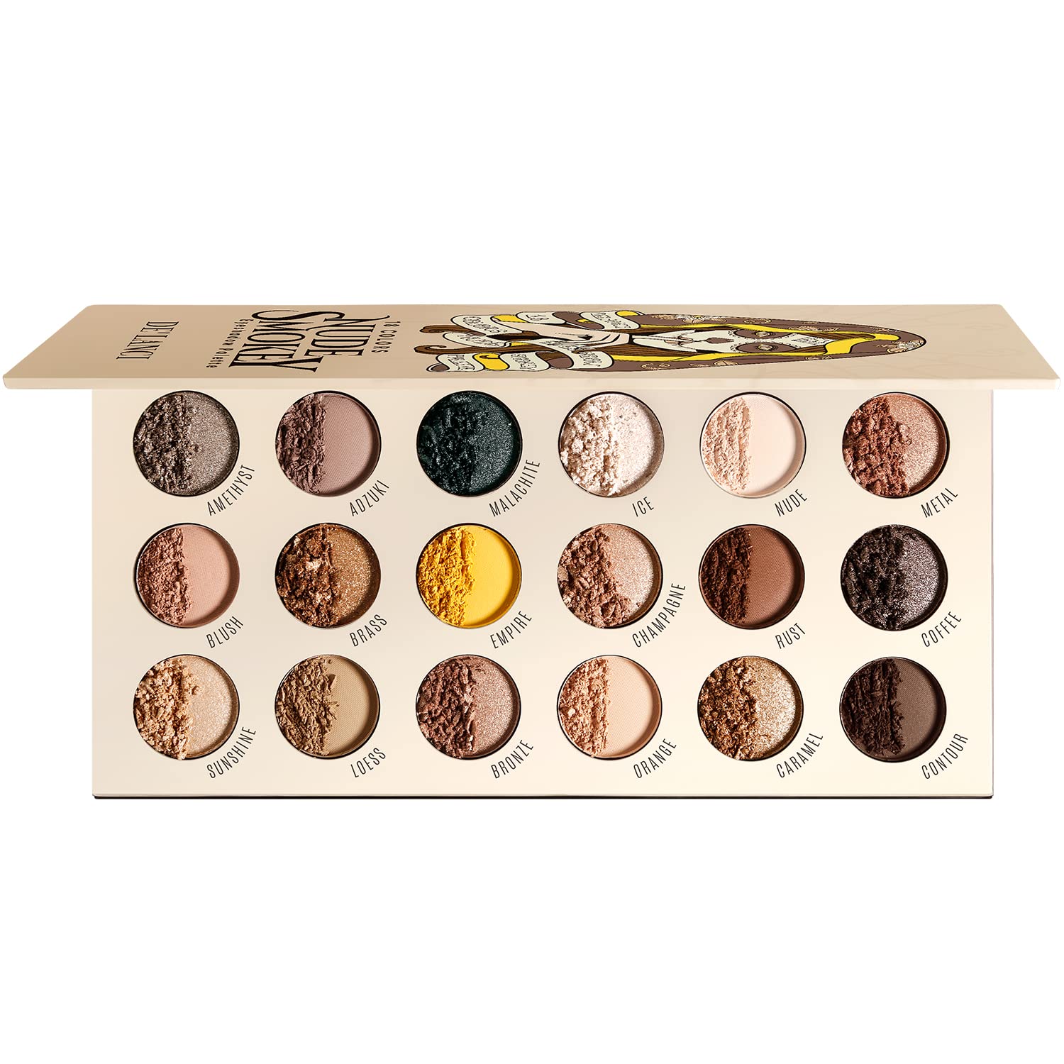 DE'LANCI Eyeshadow Palette Nude Natural Smokey , 18 Soft Warm Matte Shimmer Champagne Shades, High Pigmented Neutral Shimmer Metallic Long-wearing Brown Sultry Eye Shadow Makeup Pallet, Earth Tone����