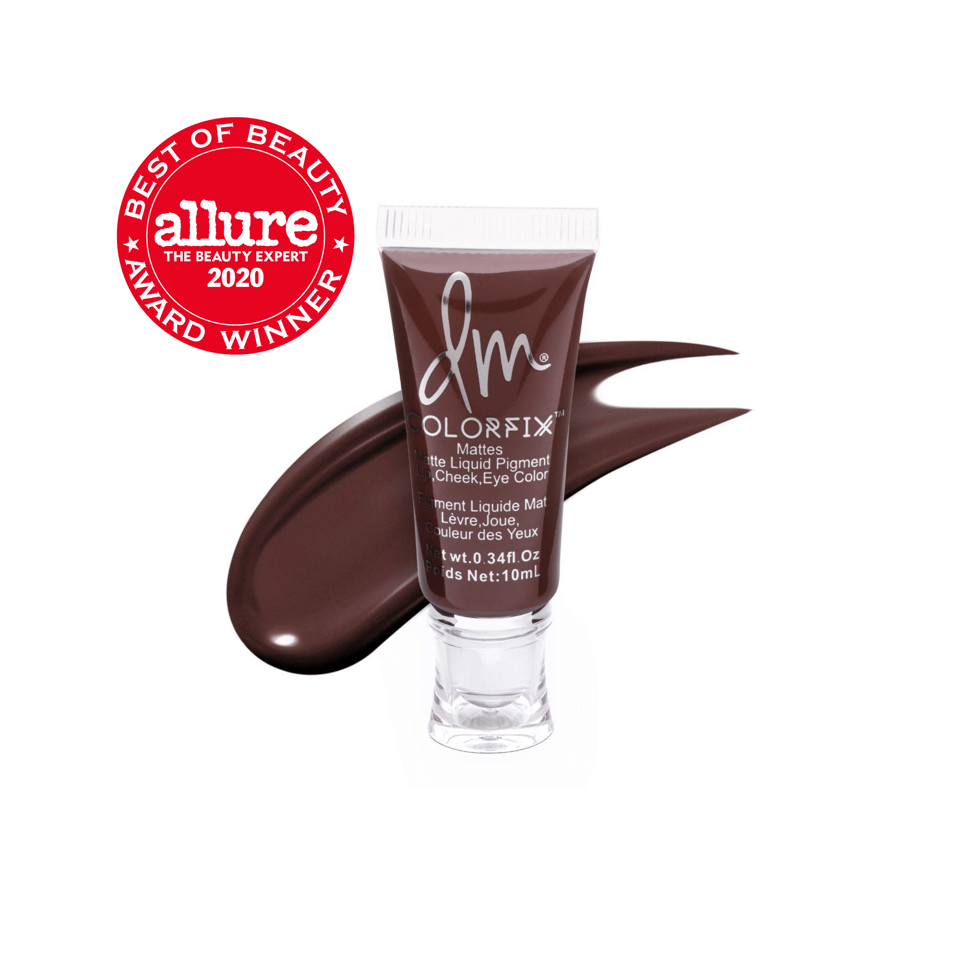 This is the chocolate shade of the colorfix mattes. With a brown swatch behind the bottle and the award winning certificate in the corner